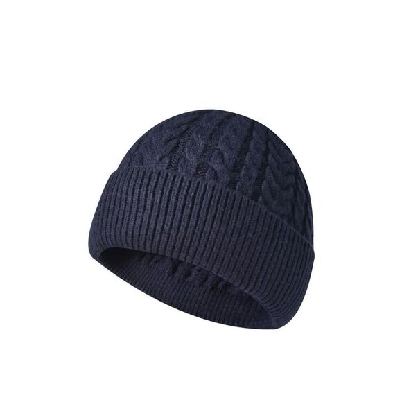 Navy Unisex Knit Beanie Hat - Picture 1 of 3